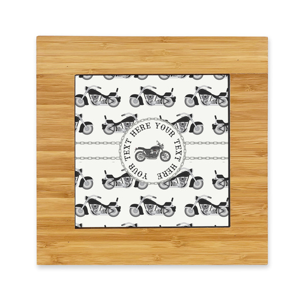 Custom Motorcycle Bamboo Trivet with Ceramic Tile Insert (Personalized)