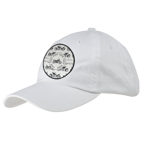 Custom Motorcycle Baseball Cap - White (Personalized)
