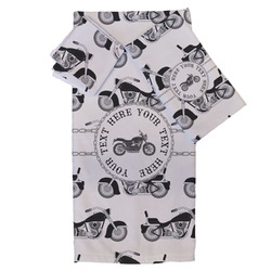 Motorcycle Bath Towel Set - 3 Pcs (Personalized)