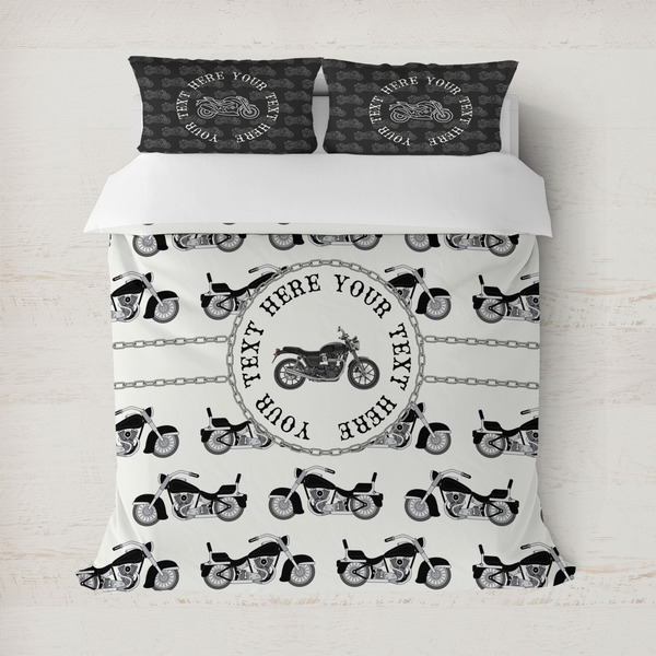 Custom Motorcycle Duvet Cover Set - Full / Queen (Personalized)