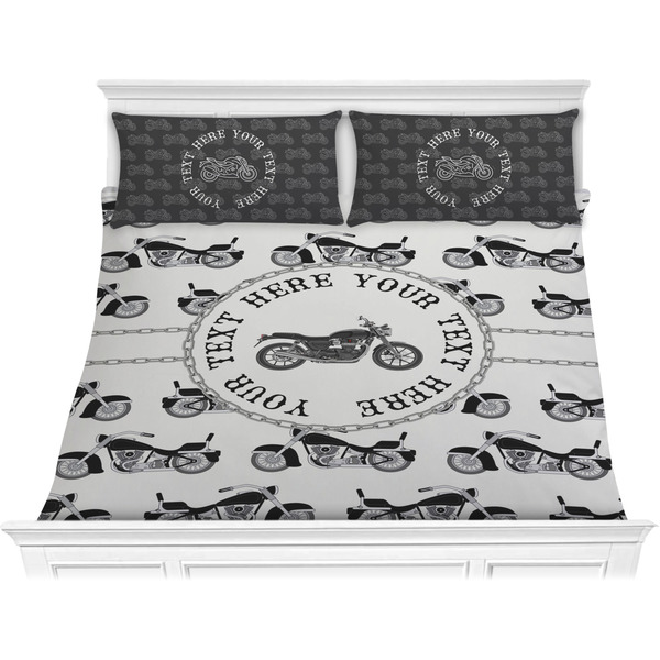 Custom Motorcycle Comforter Set - King (Personalized)