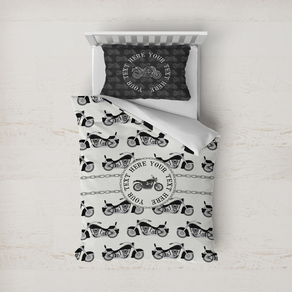 Custom Motorcycle Duvet Cover Set - Twin (Personalized)