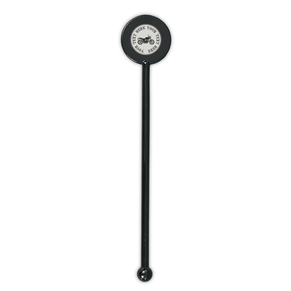 Motorcycle Black Plastic 5.5" Stir Stick - Round - Single Stick