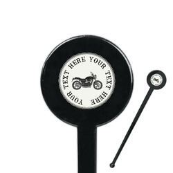 Motorcycle 7" Round Plastic Stir Sticks - Black - Double Sided (Personalized)