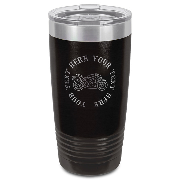 Motorcycle Black Polar Camel Tumbler - 20oz - Front