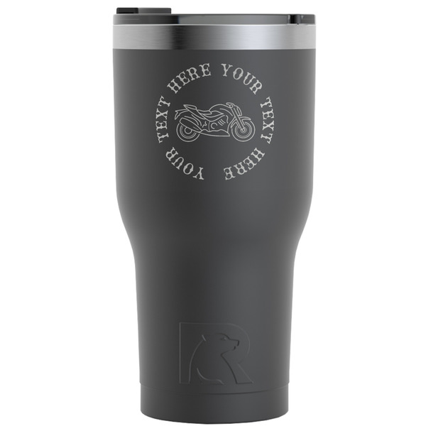 Custom Motorcycle RTIC Tumbler - Black - Engraved Front (Personalized)