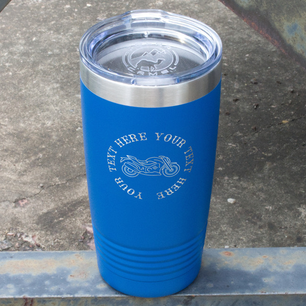 Motorcycle Blue Polar Camel Tumbler - 20oz - Angled