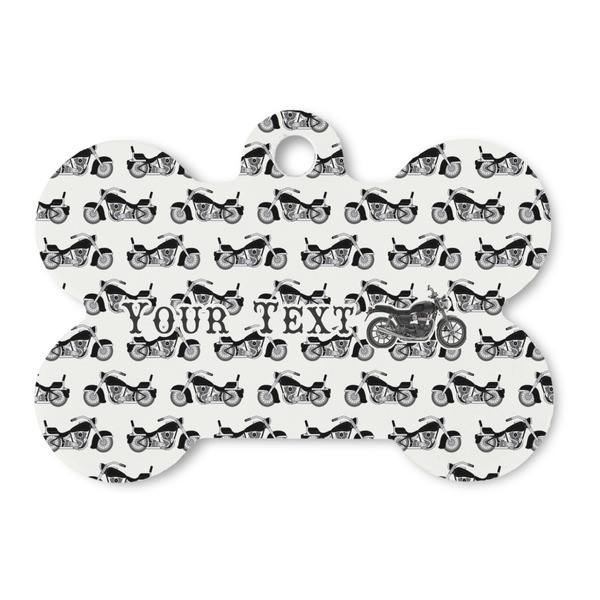 Custom Motorcycle Bone Shaped Dog ID Tag (Personalized)