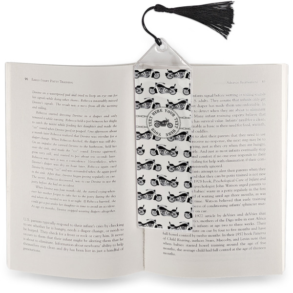 Motorcycle Bookmark with tassel - In book