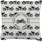 Motorcycle Faux-Linen Throw Pillow 16" (Personalized)