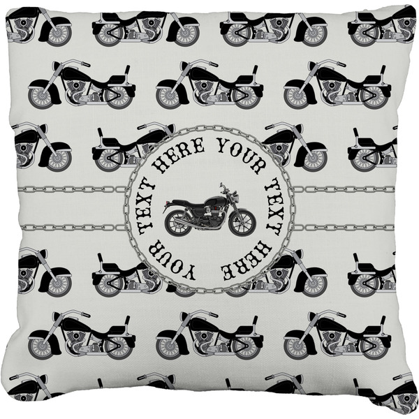 Custom Motorcycle Faux-Linen Throw Pillow 16" (Personalized)