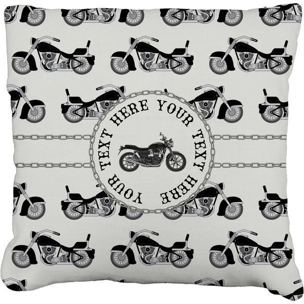 Custom Motorcycle Faux-Linen Throw Pillow 18" (Personalized)