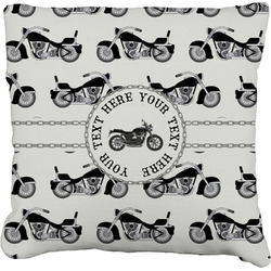 Motorcycle Faux-Linen Throw Pillow 20" (Personalized)