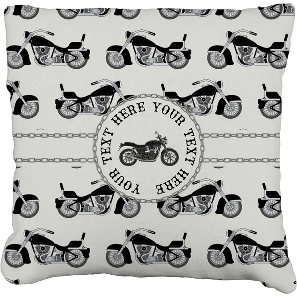 Custom Motorcycle Faux-Linen Throw Pillow 20" (Personalized)