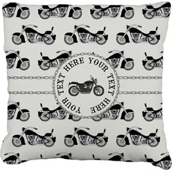 Motorcycle Faux-Linen Throw Pillow 26" (Personalized)