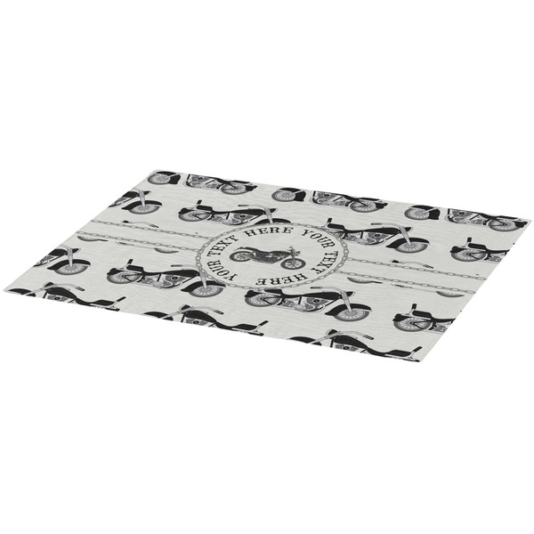 Motorcycle Burlap Placemat (Angle View)