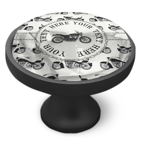 Motorcycle Cabinet Knob - Black - Side