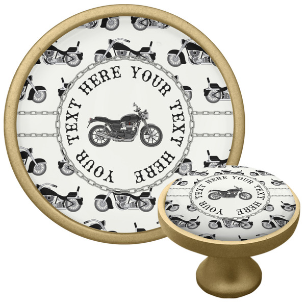 Motorcycle Cabinet Knob - Gold - Multi Angle
