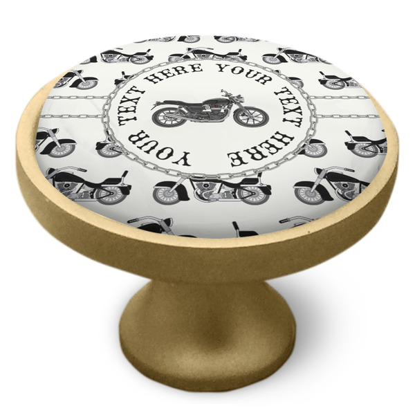 Motorcycle Cabinet Knob - Gold - Side