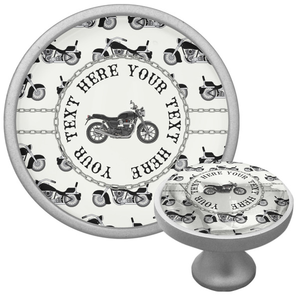 Custom Motorcycle Cabinet Knob (Silver) (Personalized)
