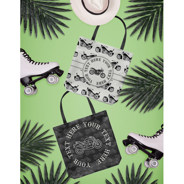 Motorcycle Canvas Tote Lifestyle Front and Back
