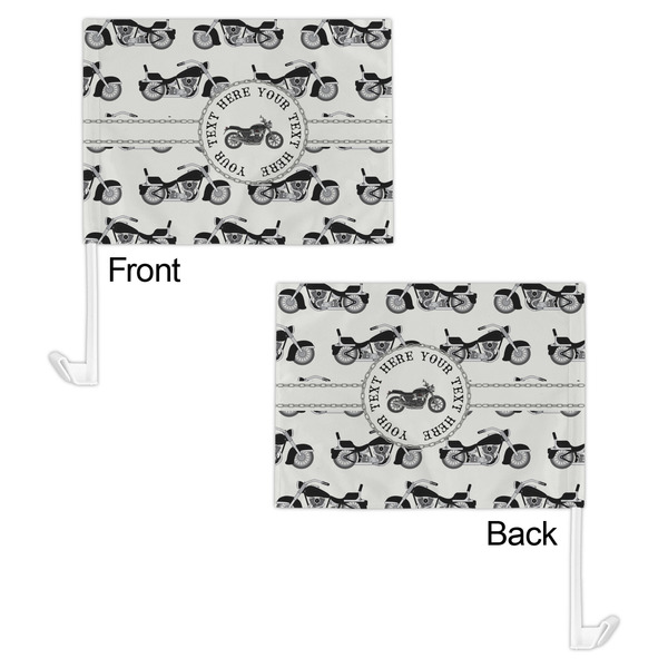 Motorcycle Car Flag - 11" x 8" - Front & Back View