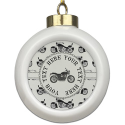Motorcycle Ceramic Ball Ornament (Personalized)