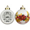 Motorcycle Ceramic Christmas Ornament - Poinsettias (APPROVAL)