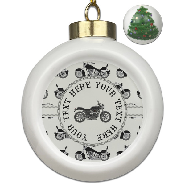 Custom Motorcycle Ceramic Ball Ornament - Christmas Tree (Personalized)