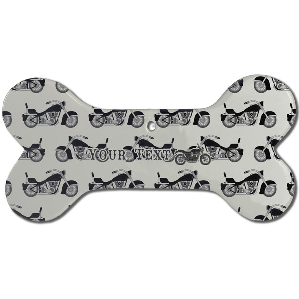 Motorcycle Ceramic Flat Ornament - Bone Front