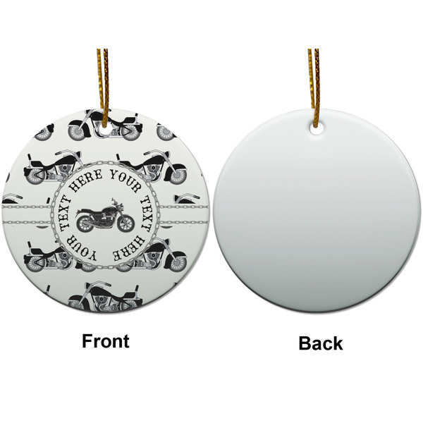 Motorcycle Ceramic Flat Ornament - Circle Front & Back (APPROVAL)
