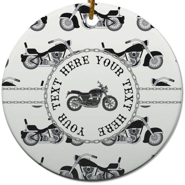 Custom Motorcycle Round Ceramic Ornament w/ Name or Text