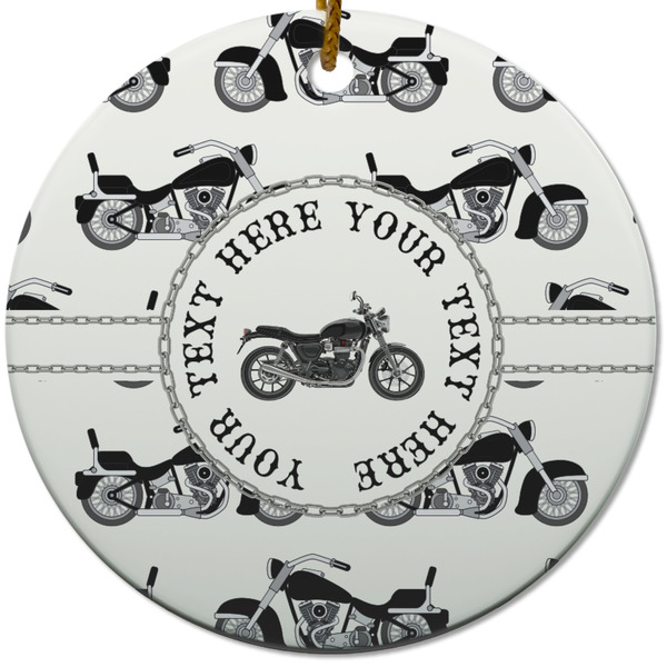 Motorcycle Ceramic Flat Ornament - Circle (Front)