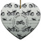 Motorcycle Ceramic Flat Ornament - Heart (Front)
