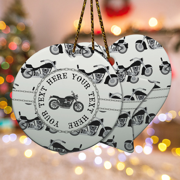 Custom Motorcycle Ceramic Ornament w/ Name or Text