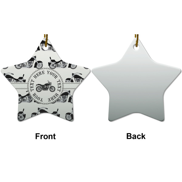 Motorcycle Ceramic Flat Ornament - Star Front & Back (APPROVAL)