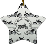 Motorcycle Star Ceramic Ornament w/ Name or Text