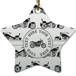 Motorcycle Star Ceramic Ornament w/ Name or Text