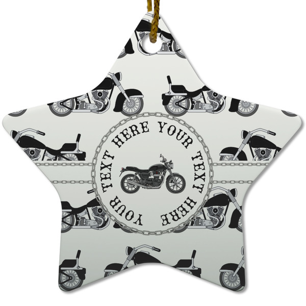 Motorcycle Ceramic Flat Ornament - Star (Front)