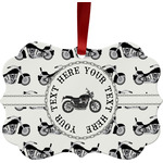 Motorcycle Metal Frame Ornament - Double Sided w/ Name or Text