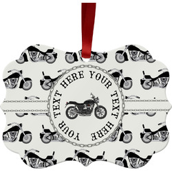 Motorcycle Metal Frame Ornament - Double Sided w/ Name or Text