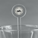 Motorcycle 5.5" Round Plastic Stir Sticks - Clear (Personalized)