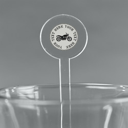 Motorcycle 7" Round Plastic Stir Sticks - Clear (Personalized)