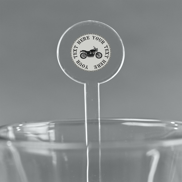 Custom Motorcycle 5.5" Round Plastic Stir Sticks - Clear (Personalized)