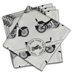 Motorcycle Cloth Napkins (Set of 4) (Personalized)