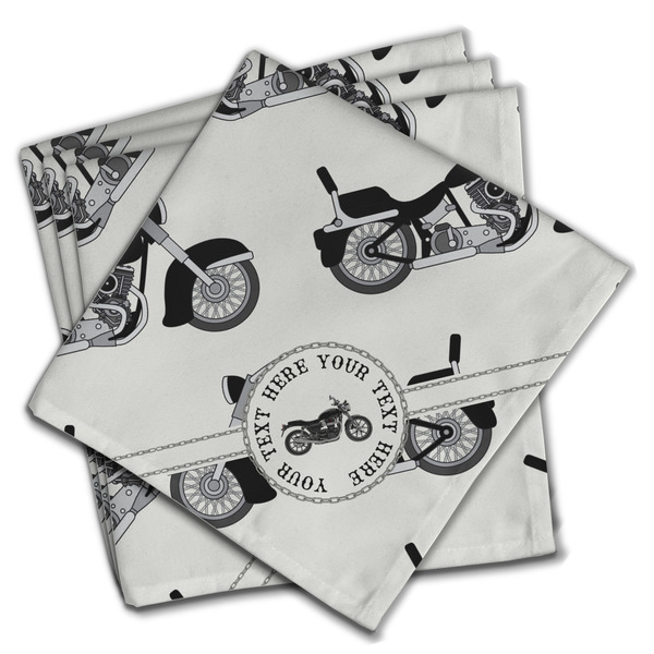 Custom Motorcycle Cloth Napkins (Set of 4) (Personalized)