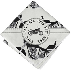 Motorcycle Cloth Cocktail Napkin - Single w/ Name or Text