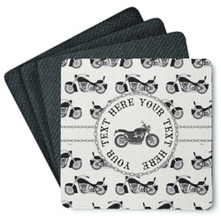 Motorcycle Square Rubber Backed Coasters - Set of 4 (Personalized)