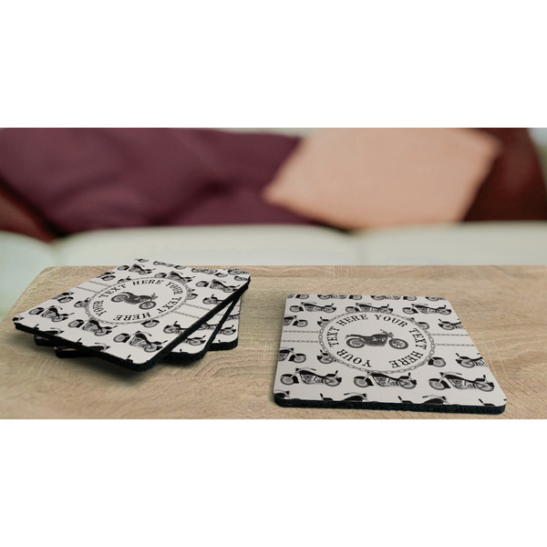 Motorcycle Coaster Rubber Back - On Coffee Table