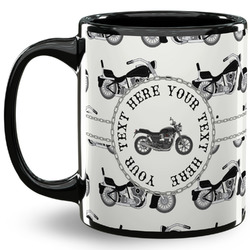 Motorcycle 11 Oz Coffee Mug - Black (Personalized)
